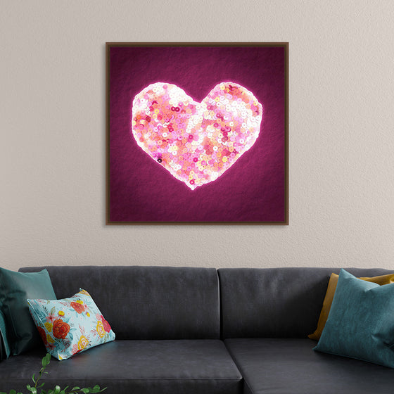 "Pink Sequin heart"