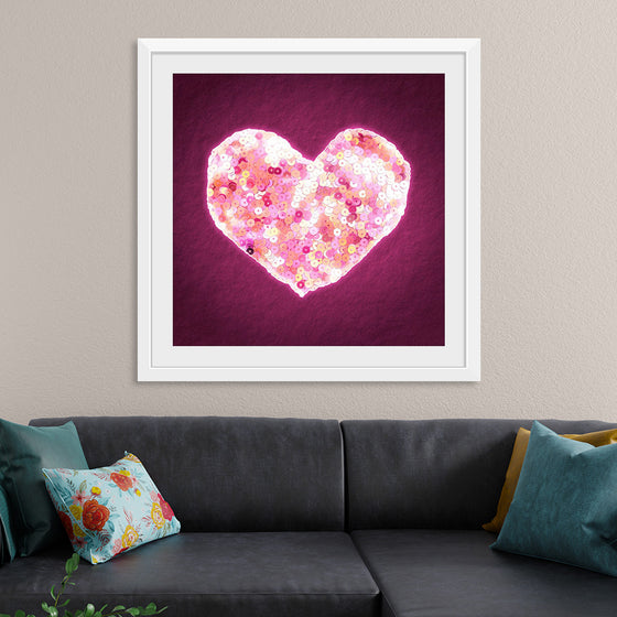 "Pink Sequin heart"