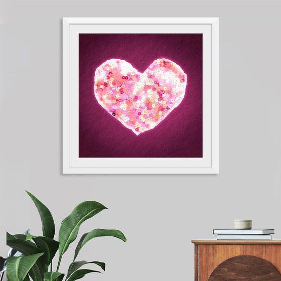 "Pink Sequin heart"