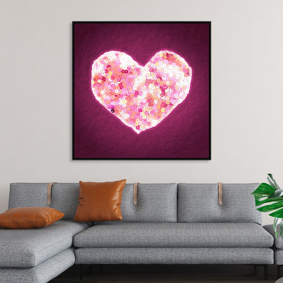 "Pink Sequin heart"