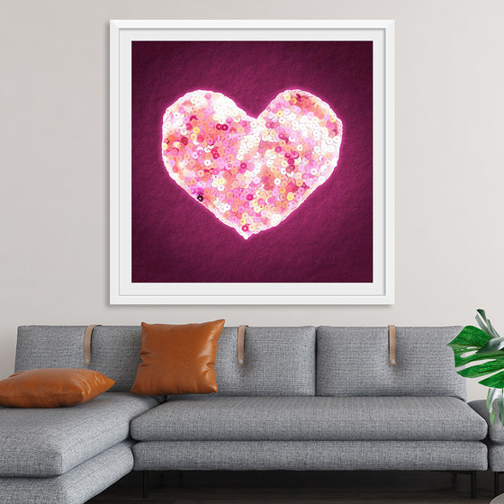 "Pink Sequin heart"