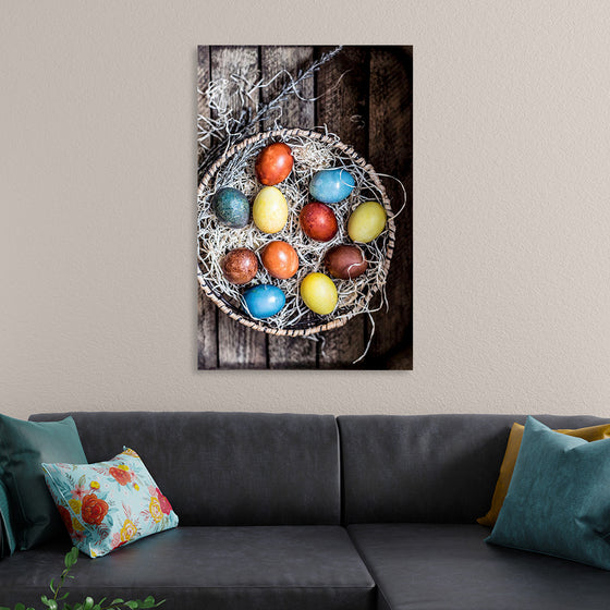 "Colored Easter Eggs in a basket", Monika Grabkowska