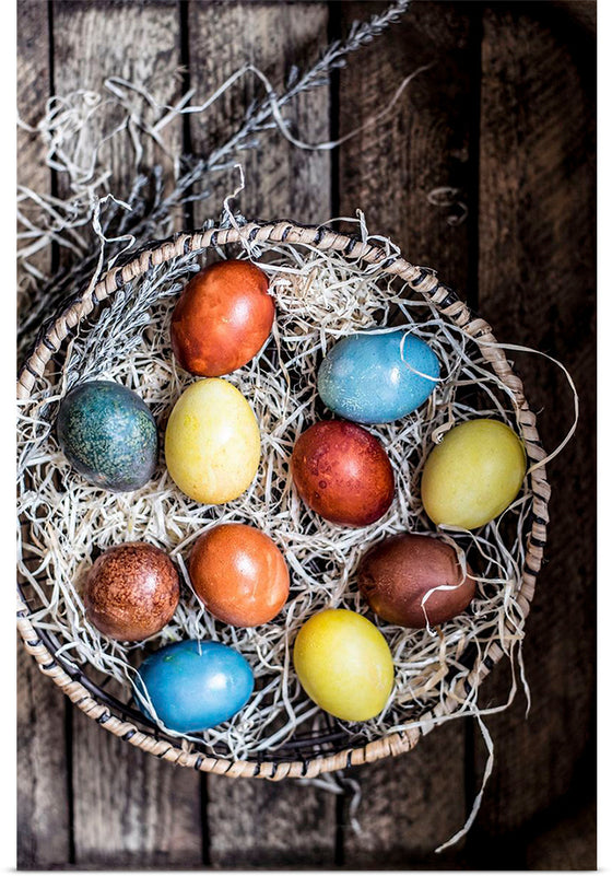 "Colored Easter Eggs in a basket", Monika Grabkowska