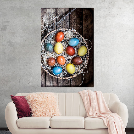 "Colored Easter Eggs in a basket", Monika Grabkowska