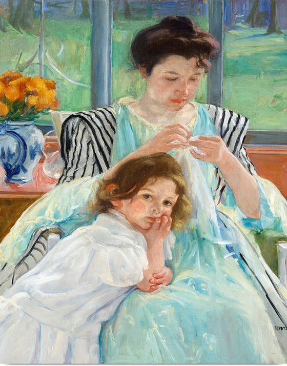 "Young Mother Sewing (1900)", Mary Cassatt