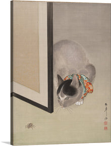  “Cat Watching a Spider” by Oide Toko is a beautiful print that captures the curiosity of a cat as it watches a spider. The intricate details of the cat’s fur and the folds of the fabric make this print a must-have for any cat lover.