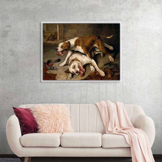 "Fighting dogs catching their breath",  Edwin Landseer