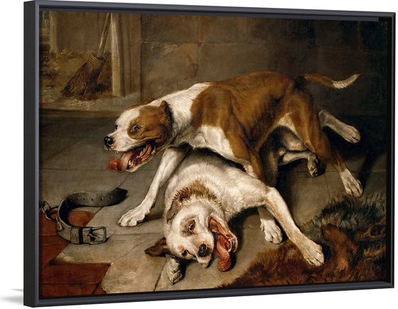 "Fighting dogs catching their breath",  Edwin Landseer