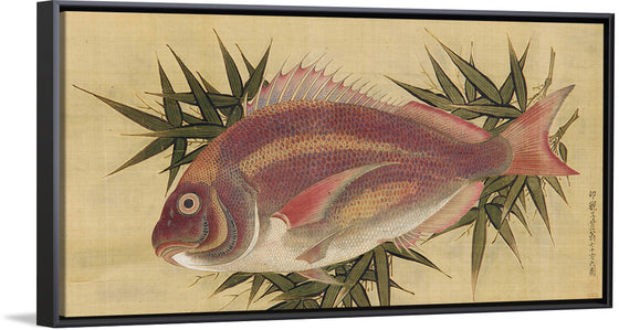 "Painting of a Red Sea Bream (Tai)", Ogawa Haritsu