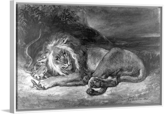 "Lion and Snake", Delacroix