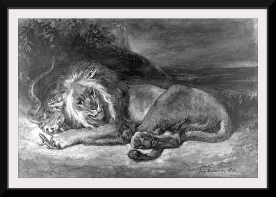 "Lion and Snake", Delacroix