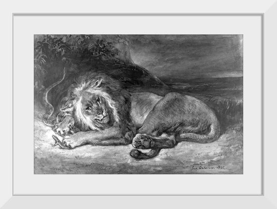 "Lion and Snake", Delacroix