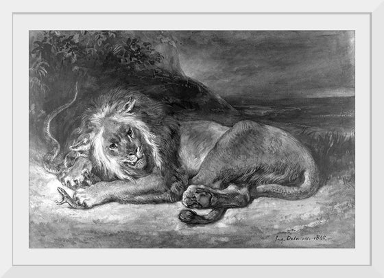 "Lion and Snake", Delacroix