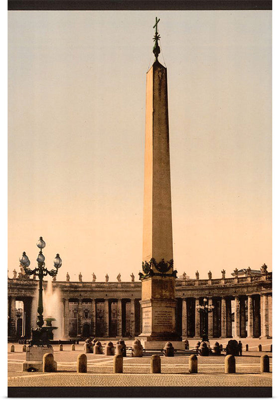 "St. Peter's Place, the obelisk, Rome, Italy",  Detroit Publishing Company