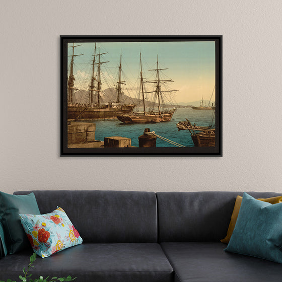 "Ships in the Harbor, Naples, Italy"