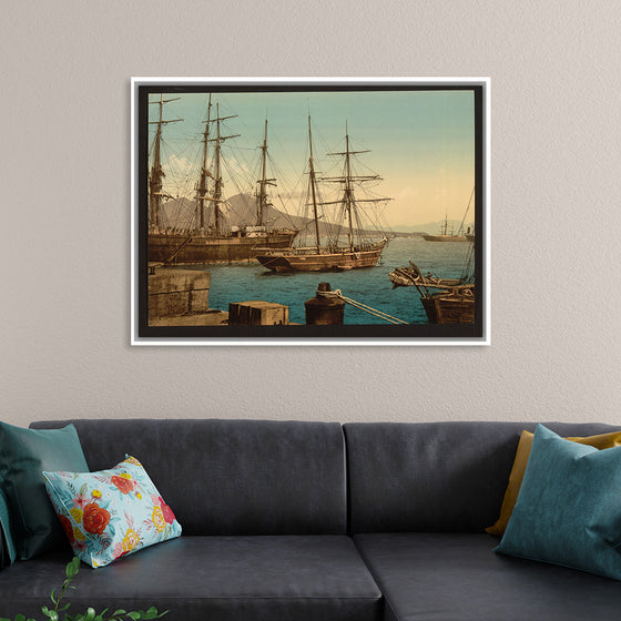 "Ships in the Harbor, Naples, Italy"