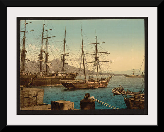 "Ships in the Harbor, Naples, Italy"