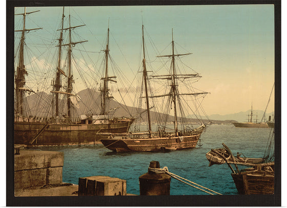 "Ships in the Harbor, Naples, Italy"