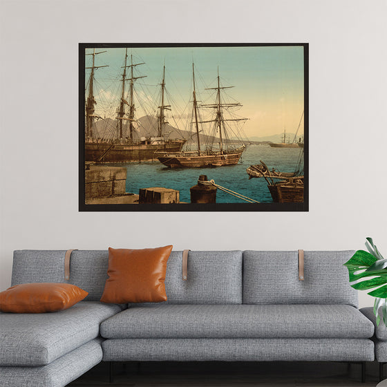 "Ships in the Harbor, Naples, Italy"