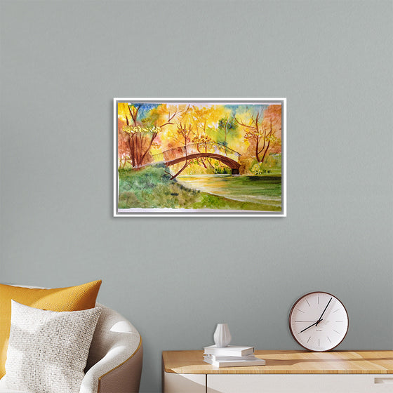 "Japanese Bridge with Autumn Foliage", Maritess Sulcer