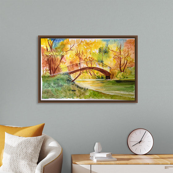 "Japanese Bridge with Autumn Foliage", Maritess Sulcer