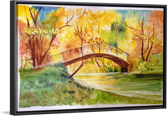 "Japanese Bridge with Autumn Foliage", Maritess Sulcer