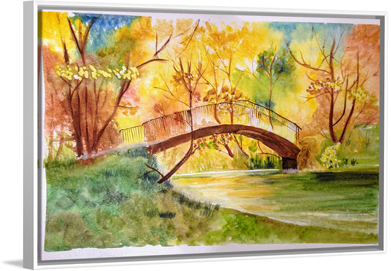 "Japanese Bridge with Autumn Foliage", Maritess Sulcer