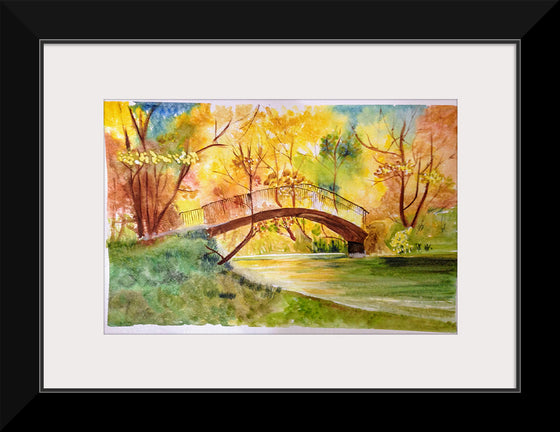 "Japanese Bridge with Autumn Foliage", Maritess Sulcer