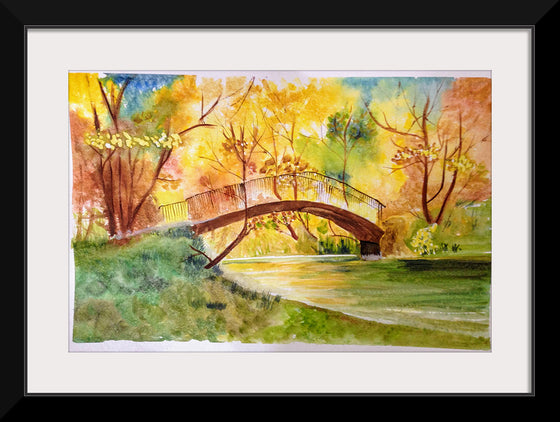 "Japanese Bridge with Autumn Foliage", Maritess Sulcer