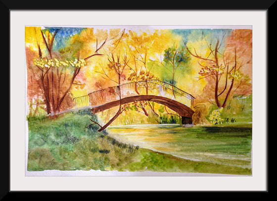 "Japanese Bridge with Autumn Foliage", Maritess Sulcer