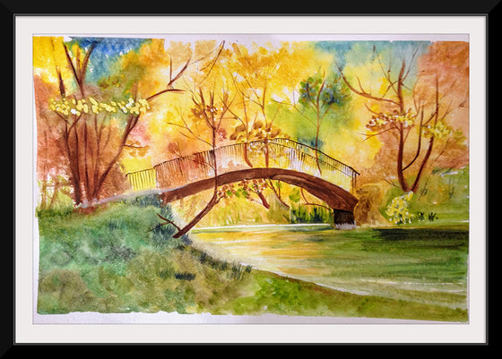 "Japanese Bridge with Autumn Foliage", Maritess Sulcer