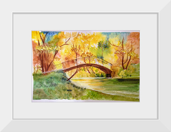 "Japanese Bridge with Autumn Foliage", Maritess Sulcer