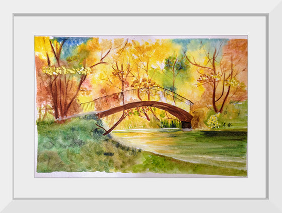 "Japanese Bridge with Autumn Foliage", Maritess Sulcer