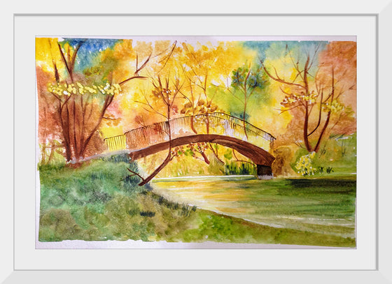 "Japanese Bridge with Autumn Foliage", Maritess Sulcer