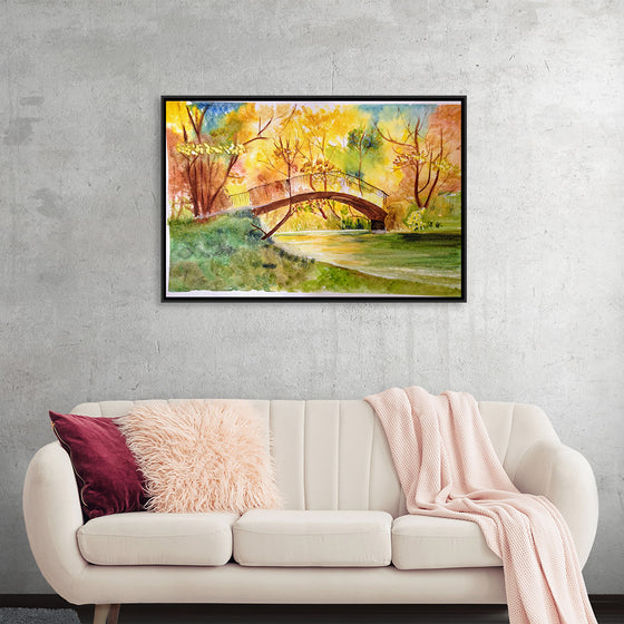 "Japanese Bridge with Autumn Foliage", Maritess Sulcer