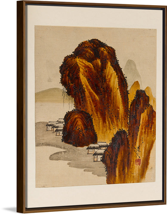 "Village Among Rocks", Shibata Zeshin