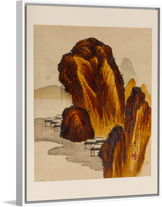 "Village Among Rocks", Shibata Zeshin