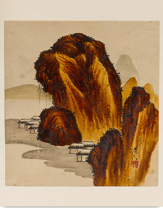 "Village Among Rocks", Shibata Zeshin