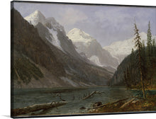  “Canadian Rockies” is a stunning print of a landscape painting by Albert Bierstadt. The painting captures the majesty of the Canadian Rockies with its snow-capped peaks and turquoise waters. This print would make a great addition to any art collection or as a statement piece in a living space. 