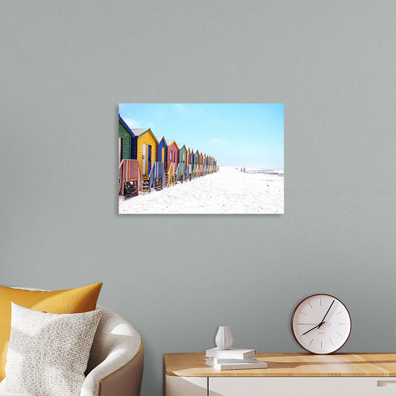 "Colorful beach huts on beach, Muizenberg", Arno Smit