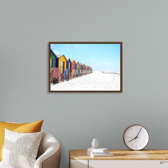 "Colorful beach huts on beach, Muizenberg", Arno Smit