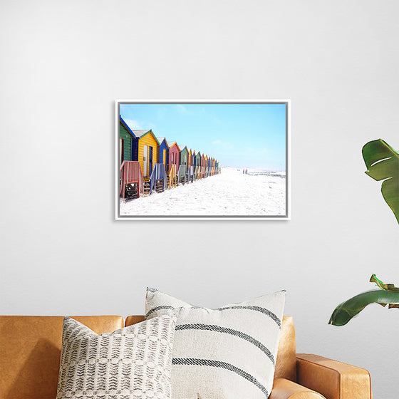 "Colorful beach huts on beach, Muizenberg", Arno Smit