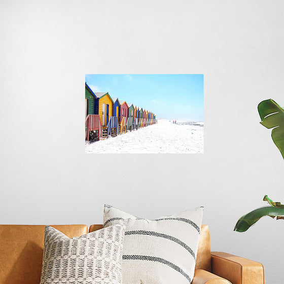 "Colorful beach huts on beach, Muizenberg", Arno Smit