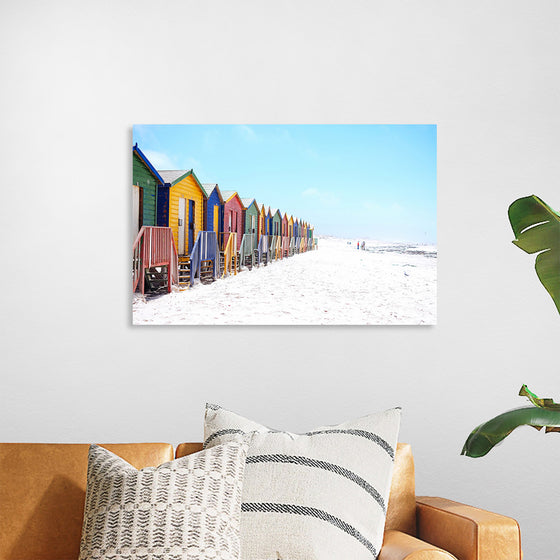 "Colorful beach huts on beach, Muizenberg", Arno Smit