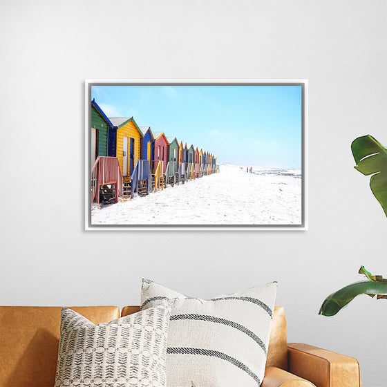 "Colorful beach huts on beach, Muizenberg", Arno Smit