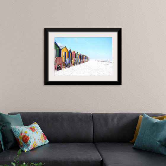 "Colorful beach huts on beach, Muizenberg", Arno Smit