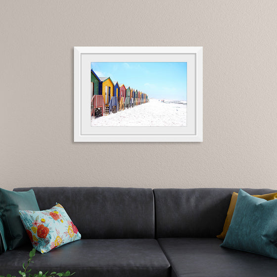 "Colorful beach huts on beach, Muizenberg", Arno Smit