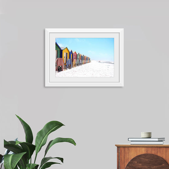 "Colorful beach huts on beach, Muizenberg", Arno Smit