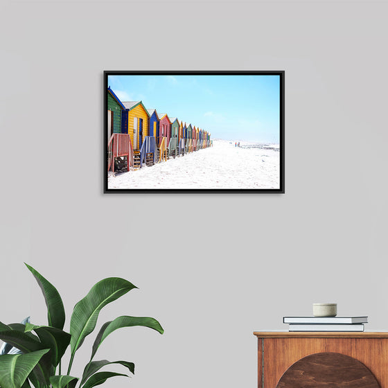 "Colorful beach huts on beach, Muizenberg", Arno Smit