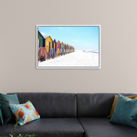 "Colorful beach huts on beach, Muizenberg", Arno Smit